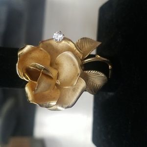 Vintage Signed Cerrito Rose Brooch